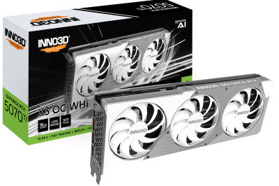 Видеокарта Inno3D GeForce RTX5070 Ti X3 OC WHITE 16G GDDR7 256-bit 1xHDMI 3xDP N507T3-16D7X-176068W