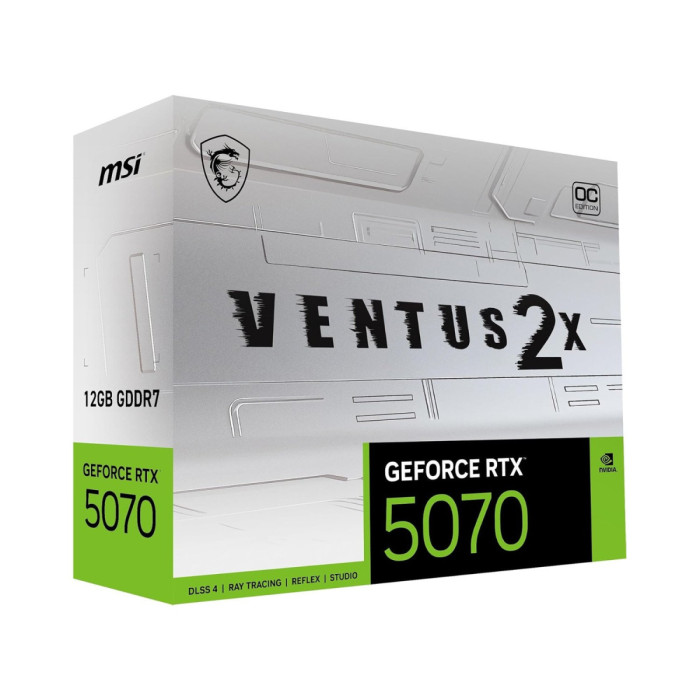 GPU NVIDIA,12 GB, MSI RTX 5070 VENTUS 2X OC WHITE, 3DP/HDMI, GDDR7/192bit