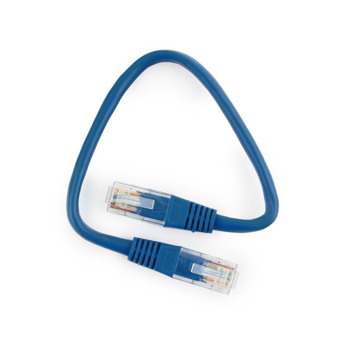 Cable  Patch cord  UTP 5e-Cat  0.25 m Cablexpert PP12-0.25M/B, синий