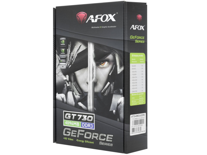 SVGA PCI Express, 4 GB, Afox GT 730 [AF730-4096D3L6], DVI/HDMI/D-Sub, GDDR3/128bit, +LP