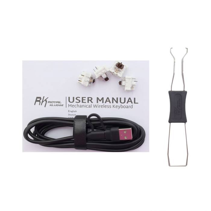 Клавиатура USB RK61 Red switch,BT cable Black