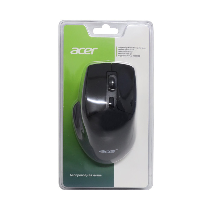 Mouse Acer OMR170, Wireless, Optical 1600 dpi, 1AA, USB, black