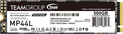 Твердотельный накопитель  500GB SSD TeamGroup MP44L PCIe 4.0 R5000Mb/s, W2500MB/s TM8FPK500G0C101