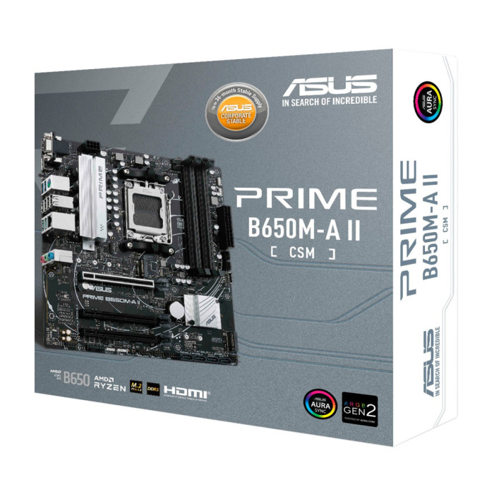MB Socket AM5, MATX, AMD B650 (D-Sub+DP+HDMI) ASUS PRIME B650M-A II-CSM, 4DDR5, 3PCIx16