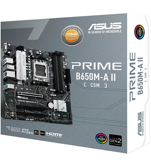 MB Socket AM5, MATX, AMD B650 (D-Sub+DP+HDMI) ASUS PRIME B650M-A II-CSM, 4DDR5, 3PCIx16