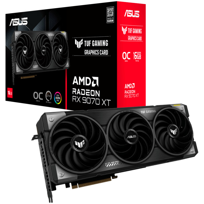 ASUS Video Card AMD Radeon RX 9070 XT 16GB GDDR6 256-bit Digital Max Resolution 7680 x 4320 Yes x 1 (Native HDMI 2.1b)Yes x 3 (Native DisplayPort 2.1a)HDCP Support Yes (2.3) 850W P/N 90YV0L70-M0NA00