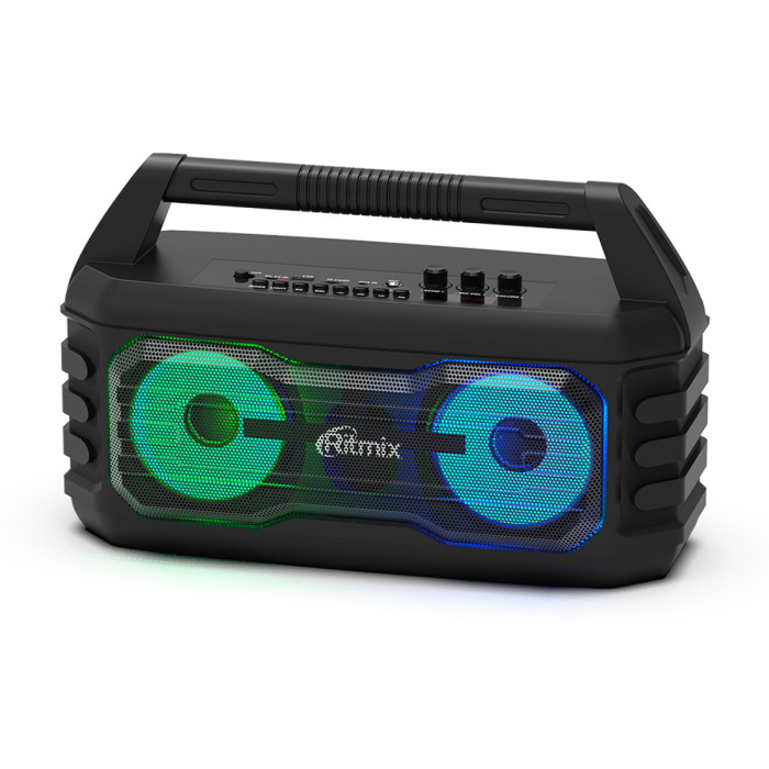 Bluetooth SPK active Ritmix SP-610B, 2*6W, BT5.0/FM/mSD/USB/AUX/mic in, 2000mAh/USB power, black