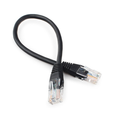 Cable  Patch cord  UTP 5e-Cat  0.25 m Cablexpert PP12-0.25M/BK, черный