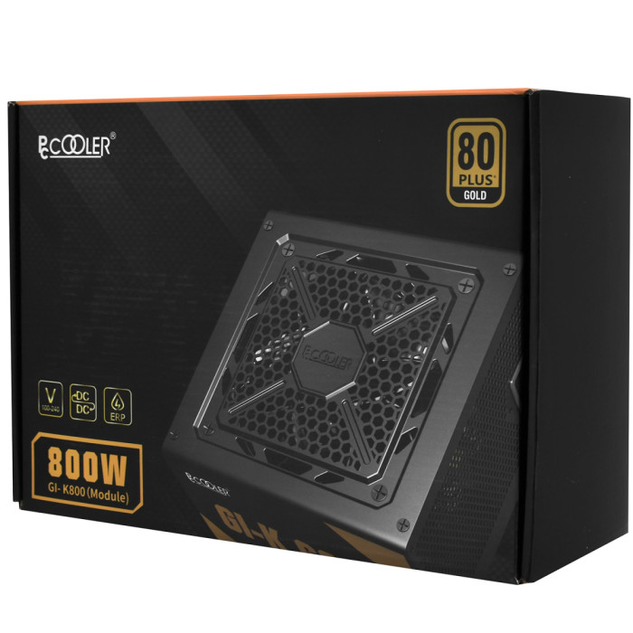Power supply ATX  PCcooler, GI-K800, 800W, 80+ gold, modular, box