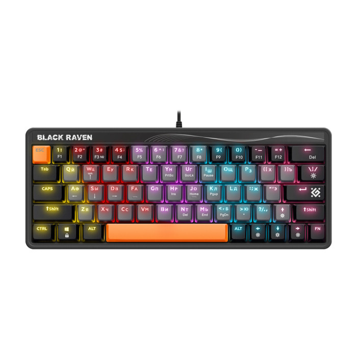 KeyBoard  USB, Defender Black Raven GK-417 RU, Silver, (45413)