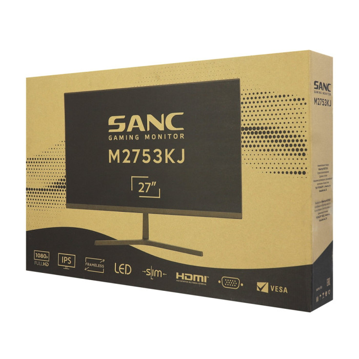 LCD 27" Sanc M2753KJ, 1920x1080 IPS (LED) 100Hz, 5ms, 300cd/m2, 4000:1, D-Sub/HDMI