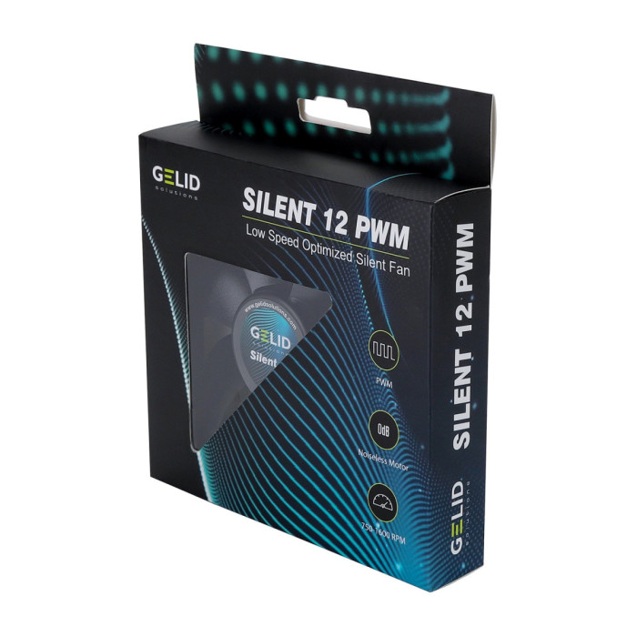 Fan for case,  12cm, GELID Solutions SILENT 12 PWM, FN-PX12-16, 750-1600rpm, 25.5dBA, 4pin, 64.5 CFM