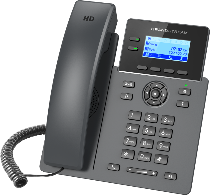 Grandstream GRP2602, Carrier-Grade IP Phones, 2 lines, 4 SIP accounts, Dual 10/100 Mbsps Ethernet ports, HD audio (With PSU)