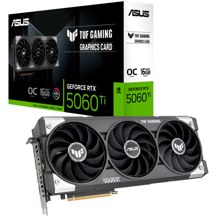 ASUS Video Card NVIDIA GeForce RTX 5060 Ti 16GB GDDR7 128-bit Digital Max Resolution 7680 x 4320 Yes x 1 (Native HDMI 2.1b) Yes x 3 (Native DisplayPort 2.1b) HDCP Support Yes (2.3) 550W P/N 90YV0MG0-M0NA00