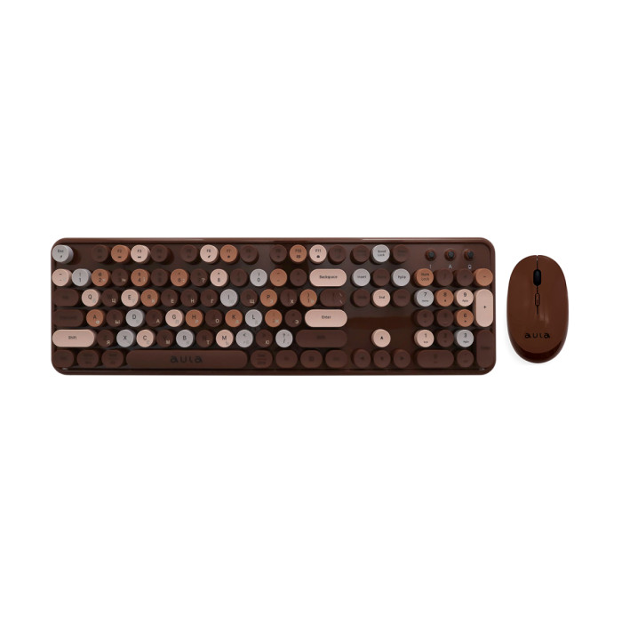 KeyBoard + mouse Wireless, Aula AC306 Barbara, 2AA, coffee-colorful