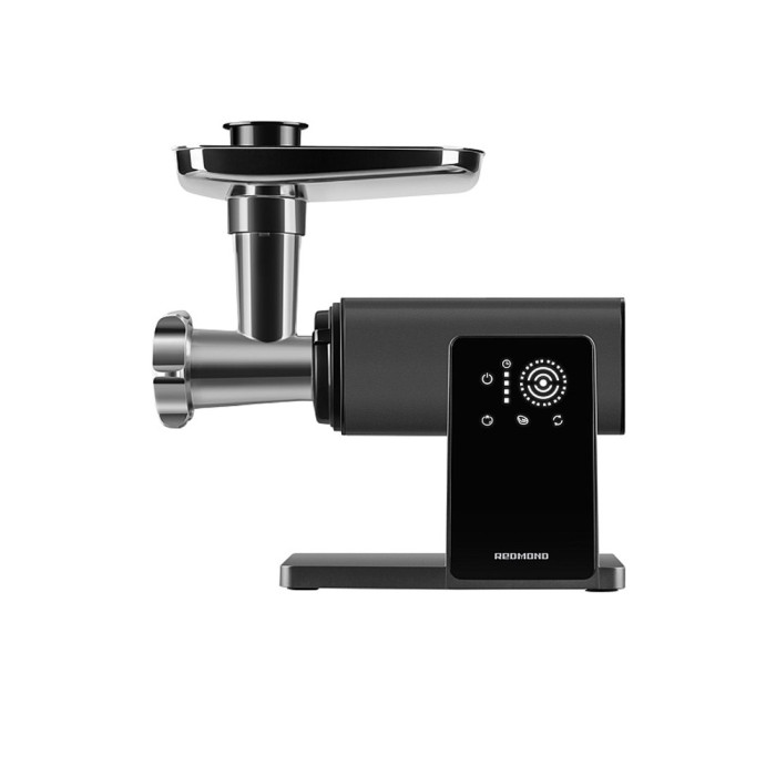 Мясорубка, Redmond, MG500, 10 в 1, Производительность 2.7 кг/мин, Максимальная высота посуды 112 м, 3 перфорированных диска, Насадка соковыжималка, Реверс, Сенсорное управление, Мощность 2300 Вт, Длина шнура 1м, Серый