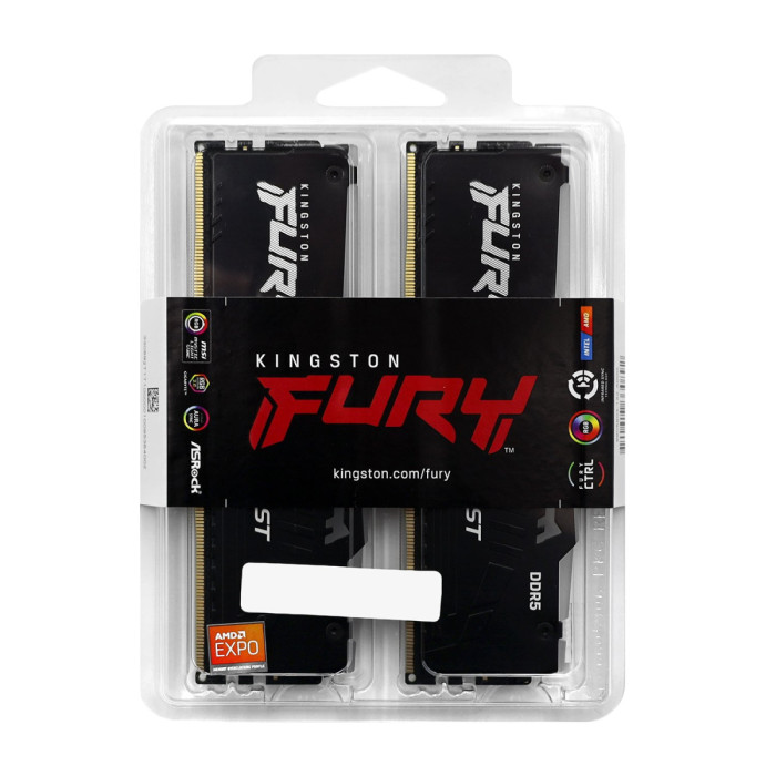 DIMM DDR5 16 GB kit <5600MHz> Kingston Fury Beast RGB (AMD+Intel), KF556C36BBEAK2-16, CL36