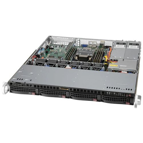 Supermicro SYS-510P-MR 1U, LGA-4189, TDP 270W, Intel C621A, 8xDDR4, 4x 3.5" NVMe/SATA drive bays (4x 3.5" NVMe hybrid), SATA3 (6Gbps), 1xPCI-E 4.0 x16 FHFL, 2x1GbE LAN,  1xRJ45 IPMI, 5xUSB 3.2, 6xUSB 2.0, 1xVGA, 2 COM, 2x400W