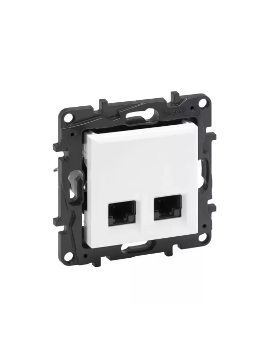 Информационная розетка двойная Niloe Step 2хRJ45 Кат.6e UTP Белый