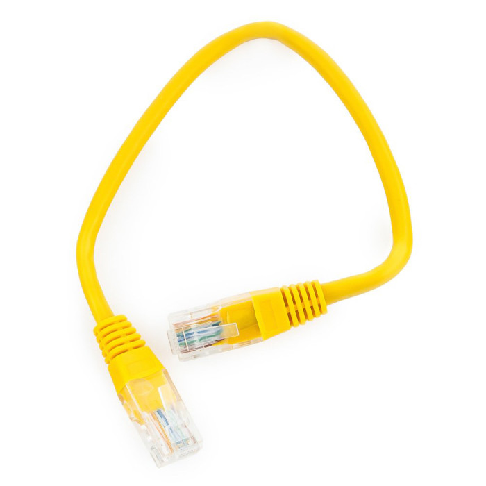 Cable  Patch cord  UTP 5e-Cat  0.25 m Cablexpert PP12-0.25M/Y, желтый