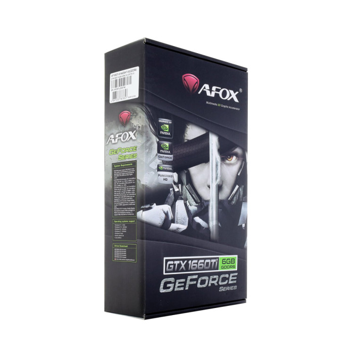GPU NVIDIA, 6 GB, Afox GTX 1660Ti  [AF1660TI-6144D6H7-V6], DVI/HDMI/DP, GDDR6/192bit