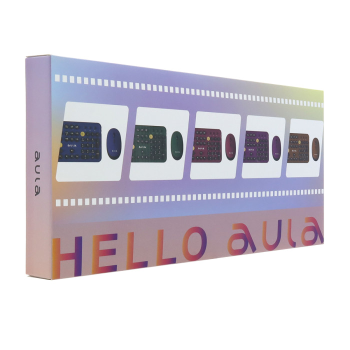 KeyBoard + mouse Wireless, Aula AC306 Djona, 2AA, royal blue-black