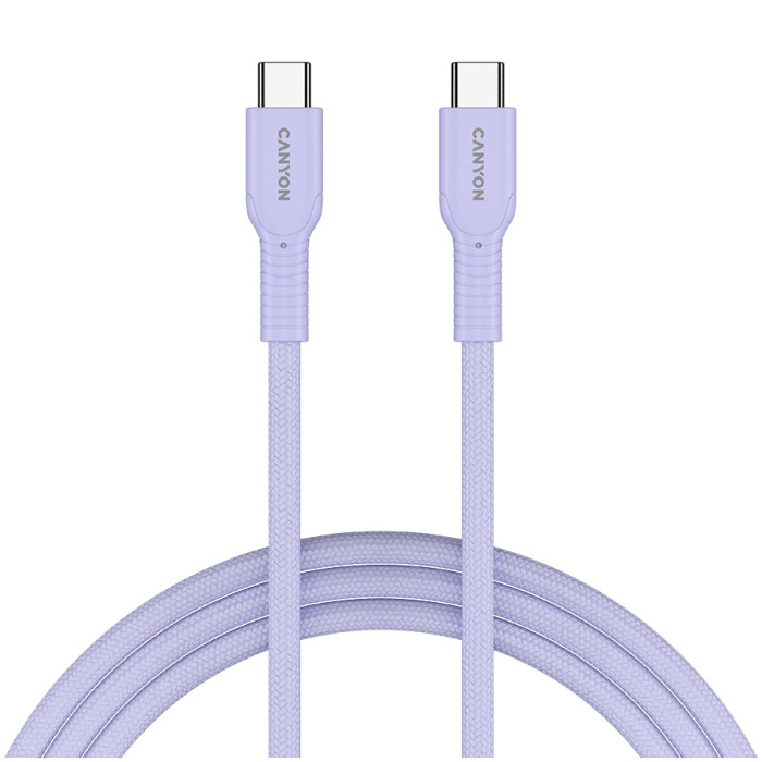 CANYON cable OnWire 60CL C-C 60W COLOR Braided 1m Purple