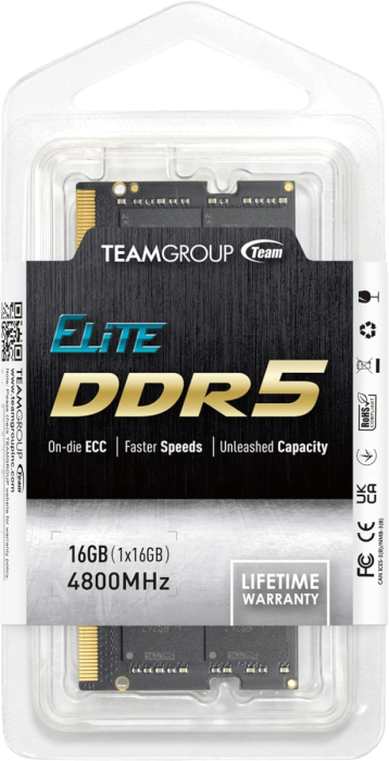 Оперативная память для ноутбука 16GB DDR5 4800Mhz Team Group ELITE SO-DIMM TED516G4800C40D-S01