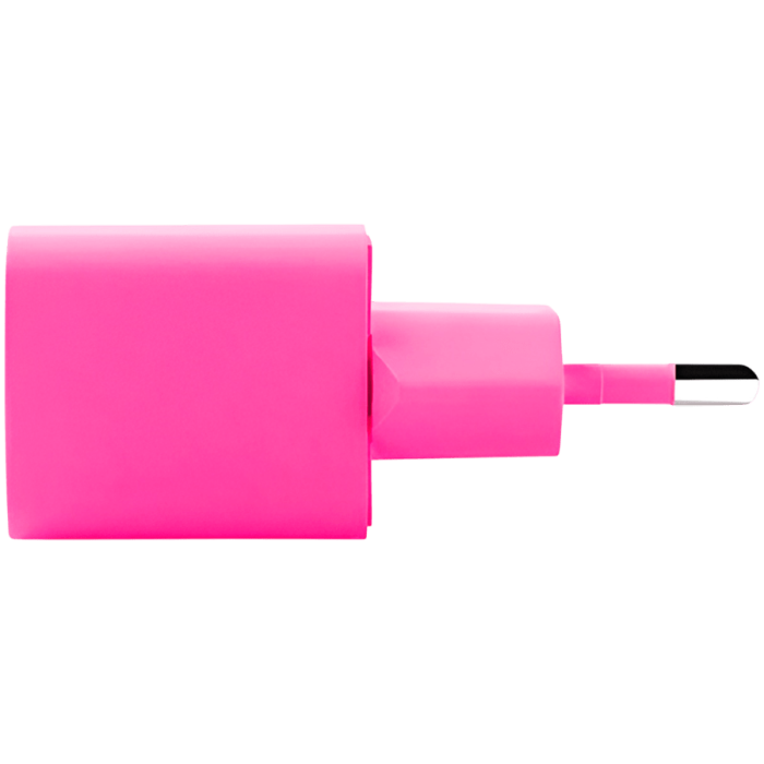 ttec SmartCharger GAN 20W PD Travel Fast Charger + USB-C - USB-C 3A Cable 120cm, Neon Pink