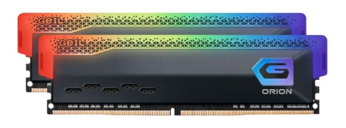 Оперативная память 32GB Kit (16GBx2) GEIL DDR4 3200MHz ORION RGB GOSG432GB3200C16BDC Titanium Grey