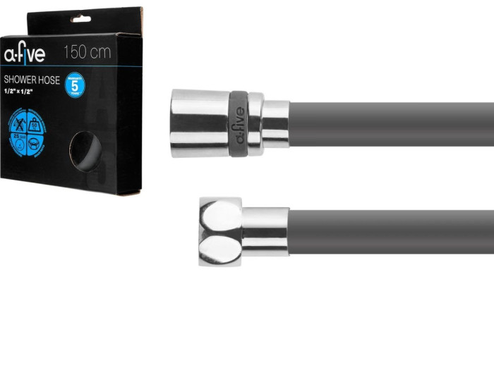 Шланг душевой, Si, 1/2" г-г 150 см, графит, a-five