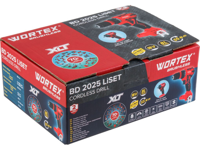 Аккум. дрель-шуруповерт WORTEX BD 2025 LiSET в чем. ALL1 XLT SOLO БЕСЩЕТ, 18 В, 55 Н*м, БЗП 10 мм