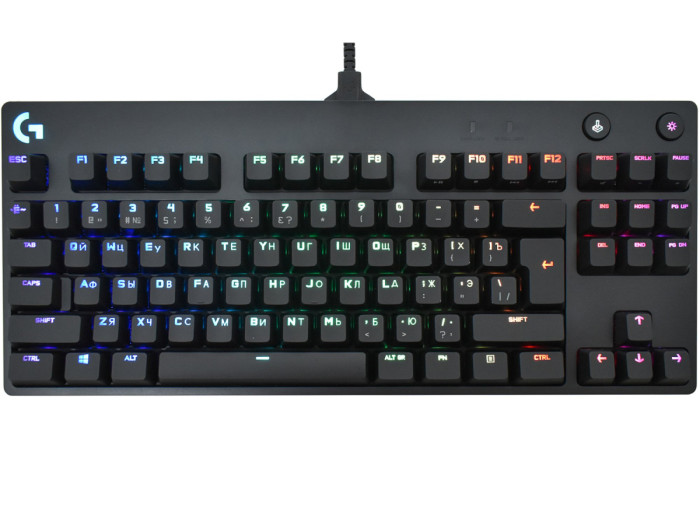 KeyBoard  USB, Logitech G Pro, GX Blue Switch, rus\lat, 1.8m cable, black