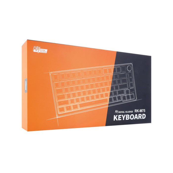 KeyBoard  USB, Royal Kludge RKM75, mechanical, K Sliver switch, 81 keys, 2,4/BT/cable, Ocean Blue