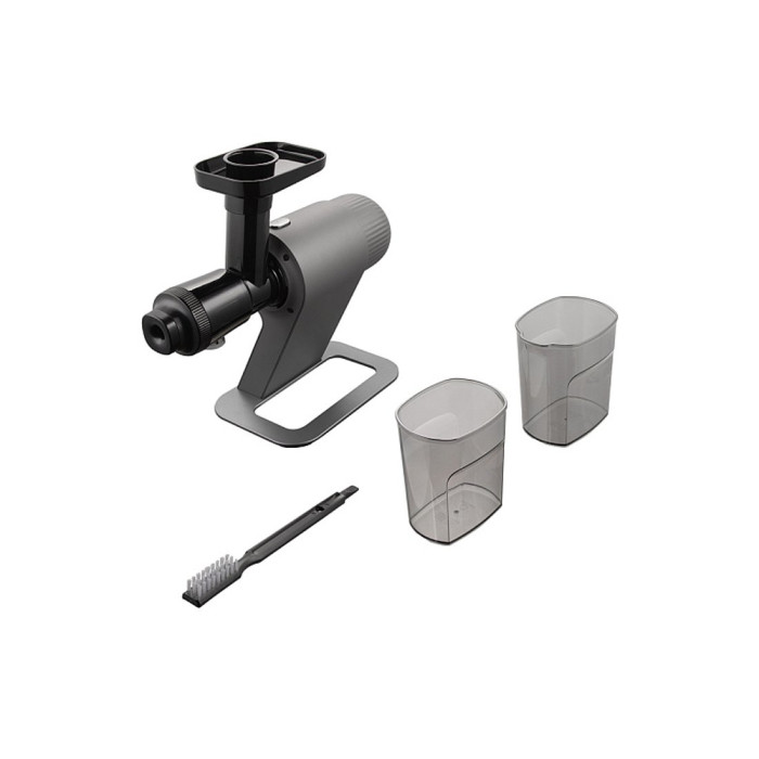 Соковыжималка шнековая, Redmond, J1400, 1 скорость, Скорость работы 70 об/мин, Диаметр загрузочного отверстия 40 мм, Уровень шума < 69 дБ, Мощность 350 Вт, Длина шнура 0.8м, Серый