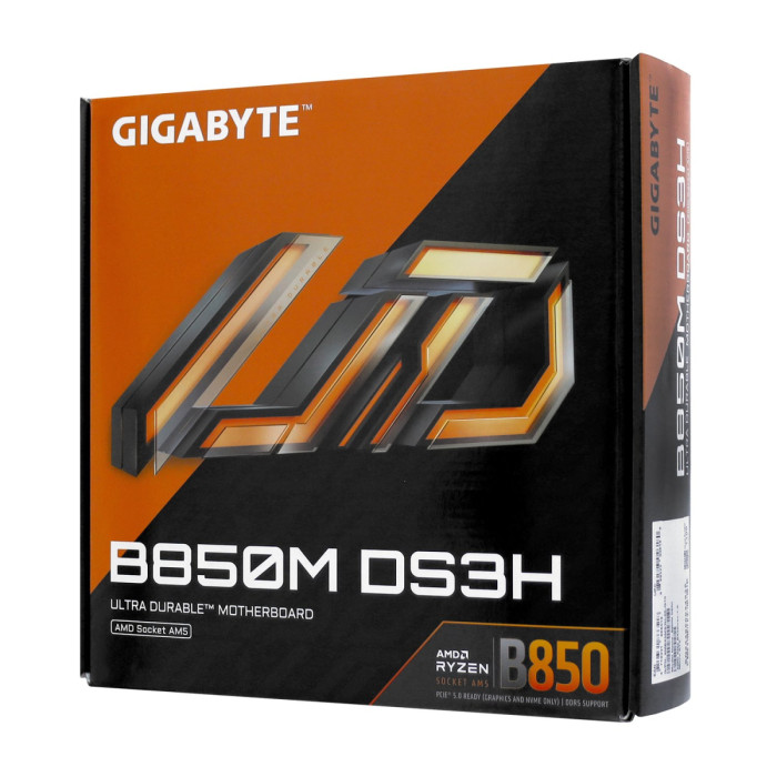 MB Socket AM5, MATX, AMD B850 (2DP+HDMI), Gigabyte B850M DS3H, 4DDR5, 4PCIx16