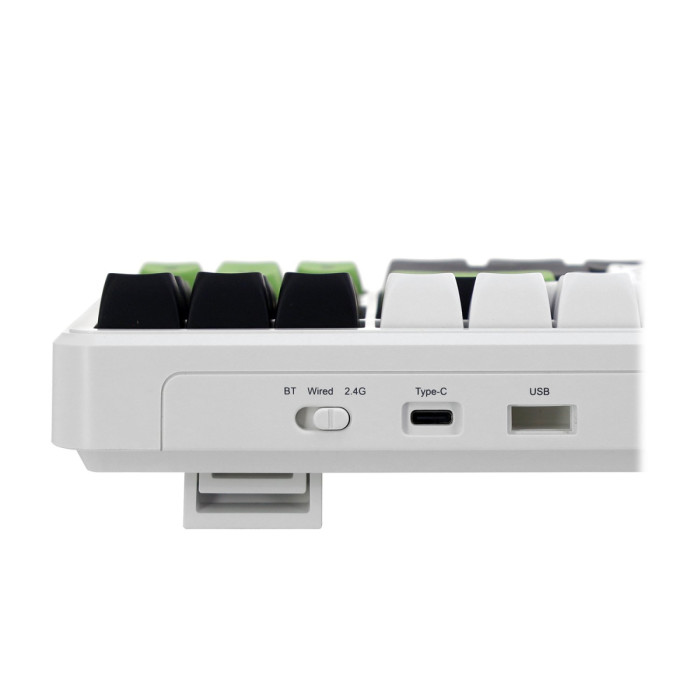 KeyBoard  Bluetooth, Aula F87 3in1, BT/wireless/Type-C, mechanical, white-black-green