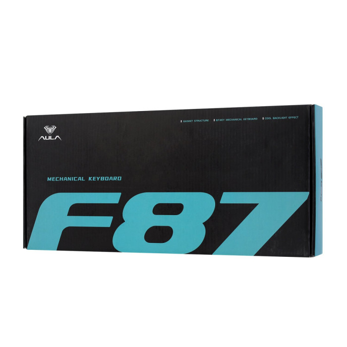 KeyBoard  Bluetooth, Aula F87 3in1, BT/wireless/Type-C, mechanical, white-black-green