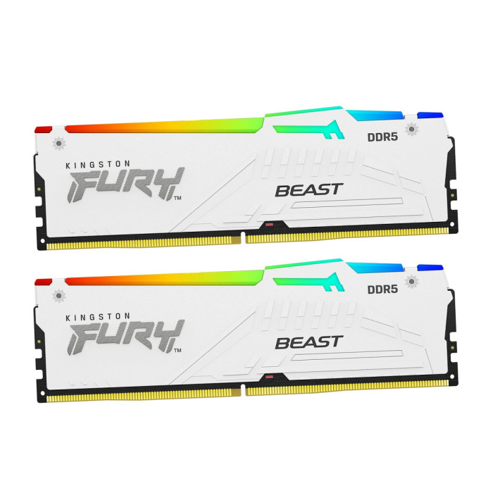 DIMM DDR5 32 GB kit <6400MHz> Kingston Fury Beast RGB, KF564C32BWAK2-32, (2x16GB), CL32, white