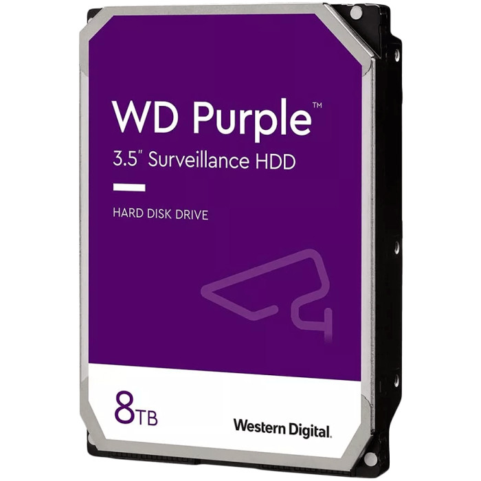 HDD Video Surveillance WD Purple 8TB CMR, 3.5  , 256MB, 5640 RPM, SATA, TBW: 180