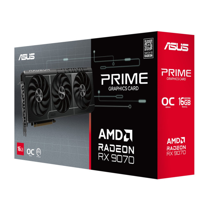 GPU AMD,16 GB, ASUS PRIME RX 9070 [PRIME-RX9070-O16G], 2HDMI/2DP, GDDR6/256bit