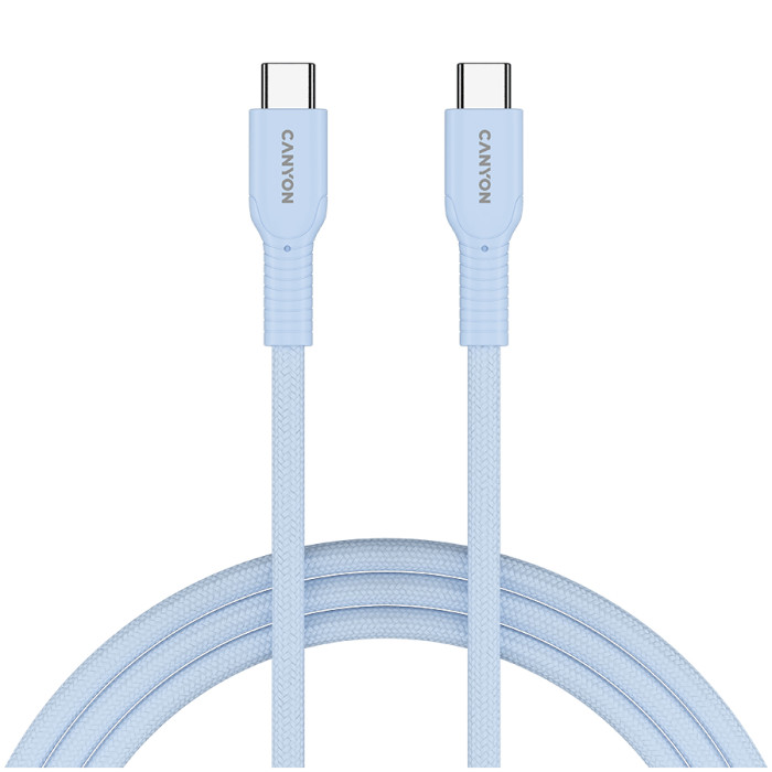 CANYON cable OnWire 60CL C-C 60W COLOR Braided 1m Light Blue
