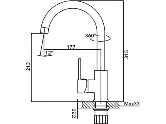 Смеситель для кухни (Lt) D35, серия HOP AV Engineering