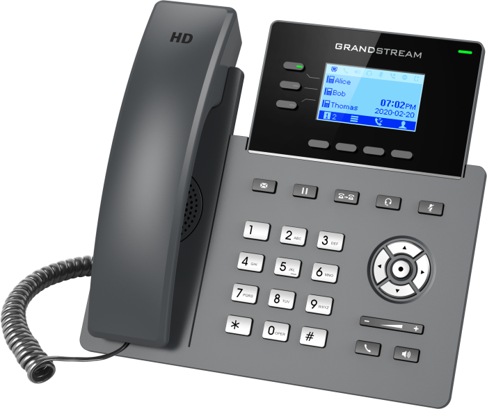 Grandstream GRP2603P, Carrier-Grade IP Phones, 3 lines, 6 SIP accounts, Dual 10/100/1000 Mbps Ethernet ports, HD audio, PoE (No PSU included)