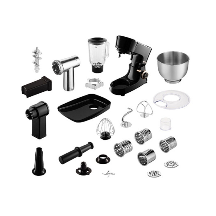 Кухонная машина, Redmond, RKM-4045, Черный,Максимальная мощность 1200 Вт,Количество скоростей работы 6 , Номинальная мощность 800 Вт,Съемный блок мясорубки да,Напряжение 220-240 В, 50 Гц