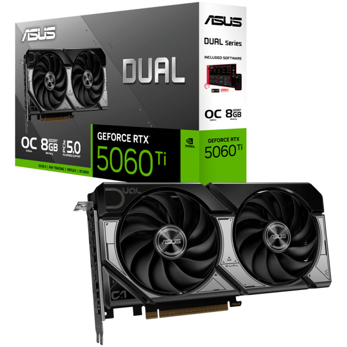 ASUS Video Card NVIDIA GeForce RTX 5060 Ti 8GB GDDR7 128-bit Digital Max Resolution 7680 x 4320 Yes x 1 (Native HDMI 2.1b)Yes x 3 (Native DisplayPort) 550W P/N 90YV0MP2-M0NA0