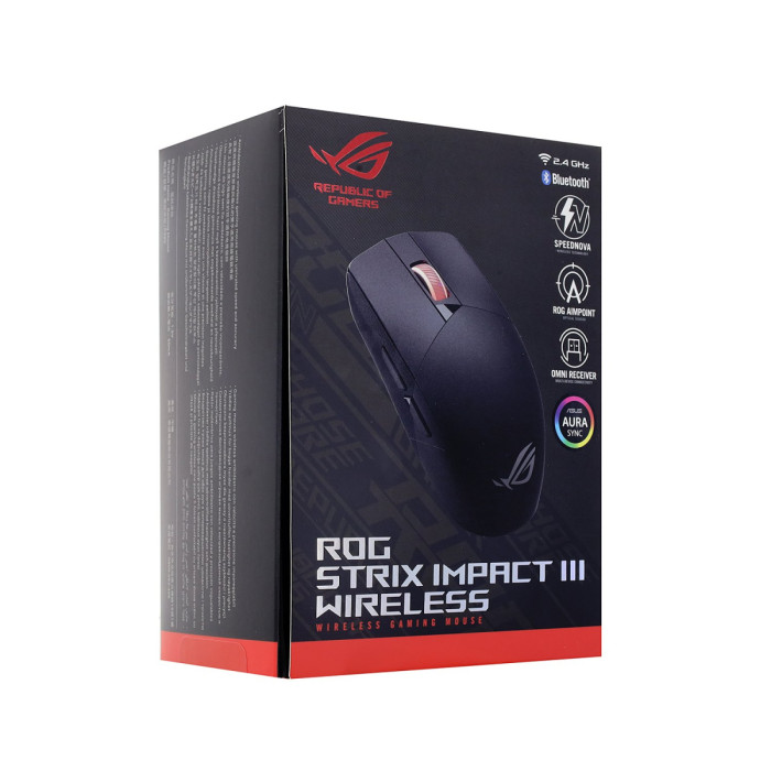 Mouse ASUS P520 ROG STRIX IMPACT III, Wireless, Optical 36000 dpi, USB, black