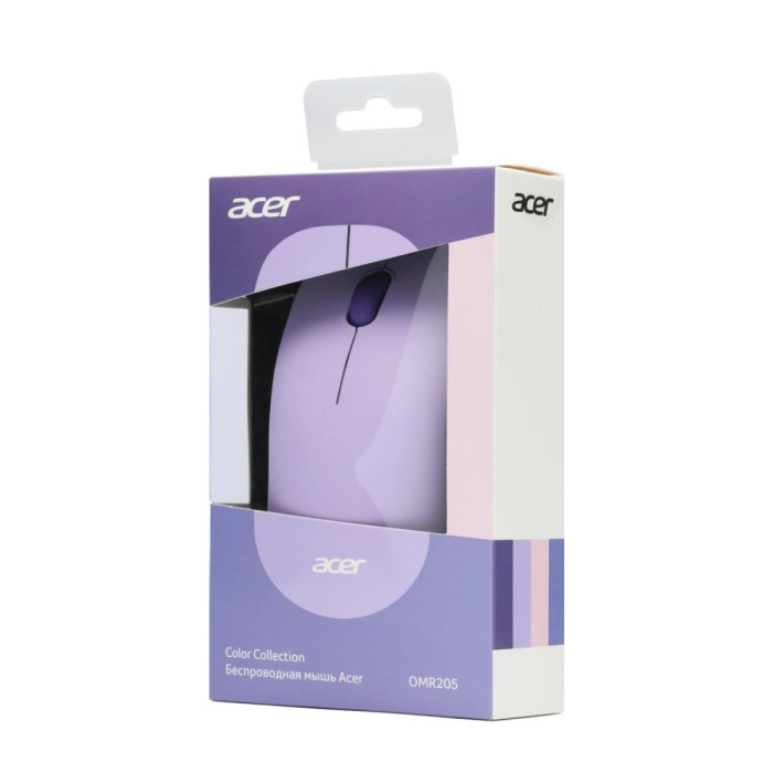 Mouse Acer OMR205, Wireless, Optical 1200 dpi, 3 button, 1AA, USB, Violet