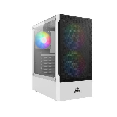Корпус Wintek Shadow PRO 801 W-M TG, ATX, USB 1*3.0/2*2.0, HD-Audio+Mic, 2*14cm+1*12cm ARGB fan (без контроллера), белый