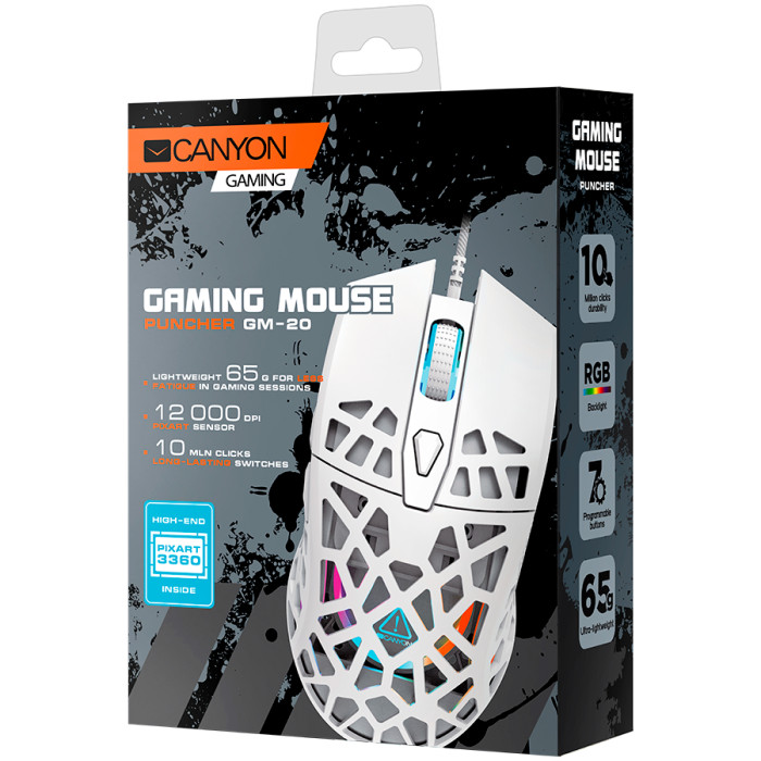 CANYON mouse Puncher GM-20 RGB 7buttons Wired White